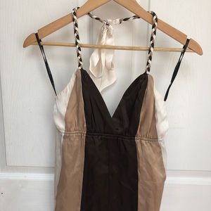100% silk halter Bebe top